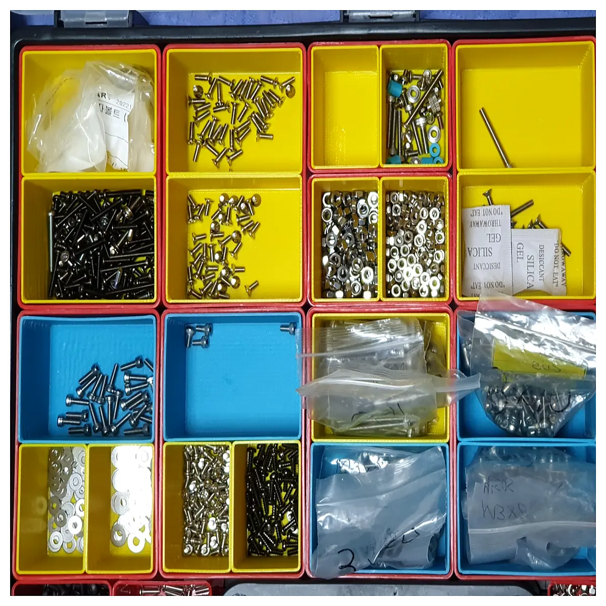 kmt 20 plastic parts organizer box with dividers modular storage container for hardware screws nuts bolts workshop tool chest accessories