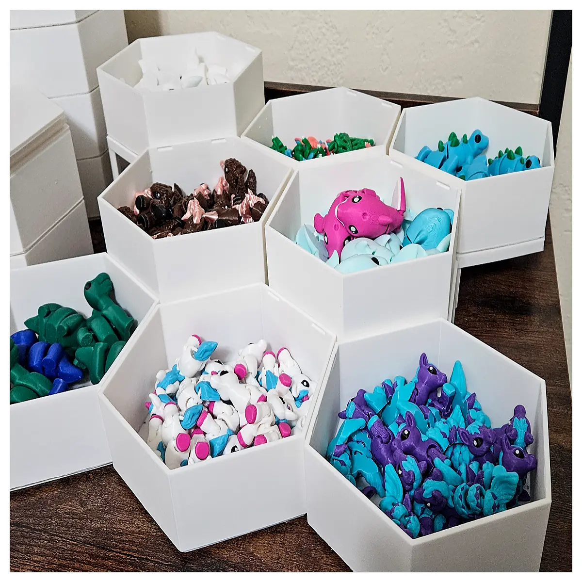 hexagonal case with lid for jewelry storage acrylic organizer box for craft supplies decorative hexagon container for desk accessories