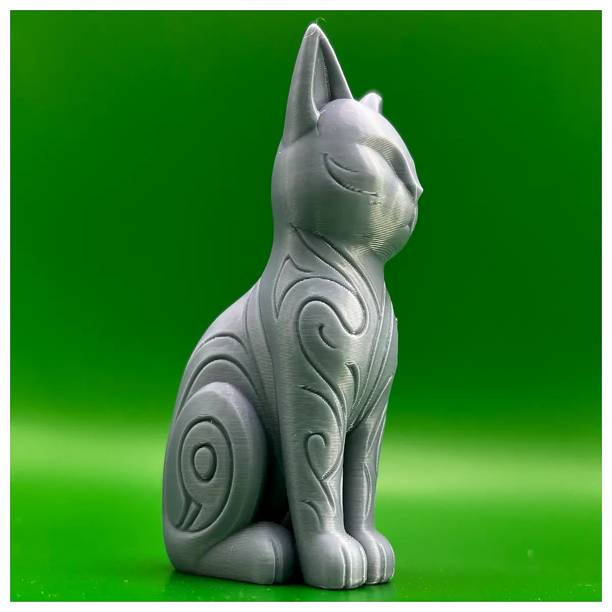 elegant swirl cat statue home decor modern abstract feline art piece for shelf