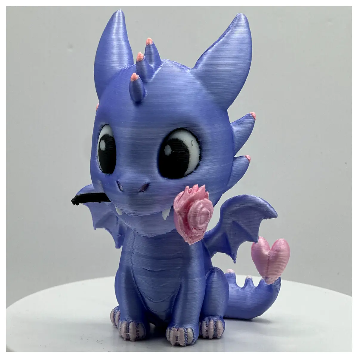 cute baby dragon plush holding rose toy for kids romantic gift