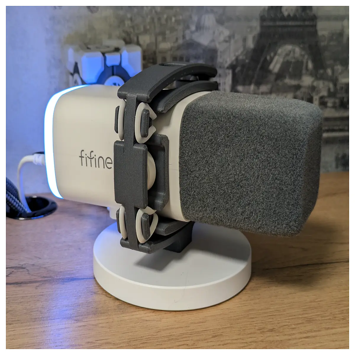 fifine am8 shock mount mic adapter vibration dampener for streaming podcast recording