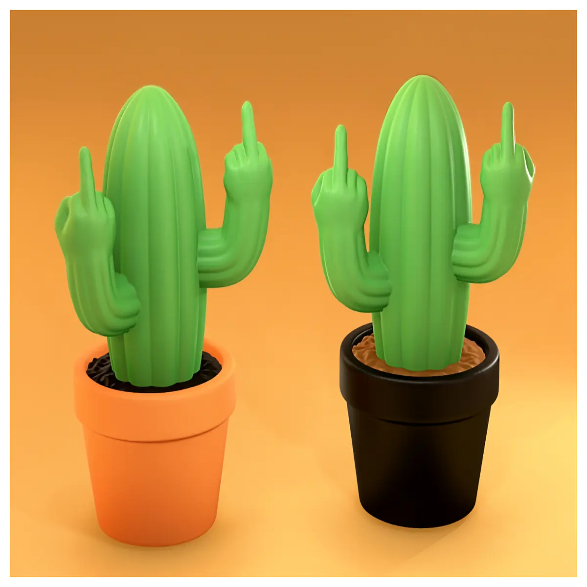 rude cactus plush toy funny sarcastic coworkers office decor prank joke novelty plant