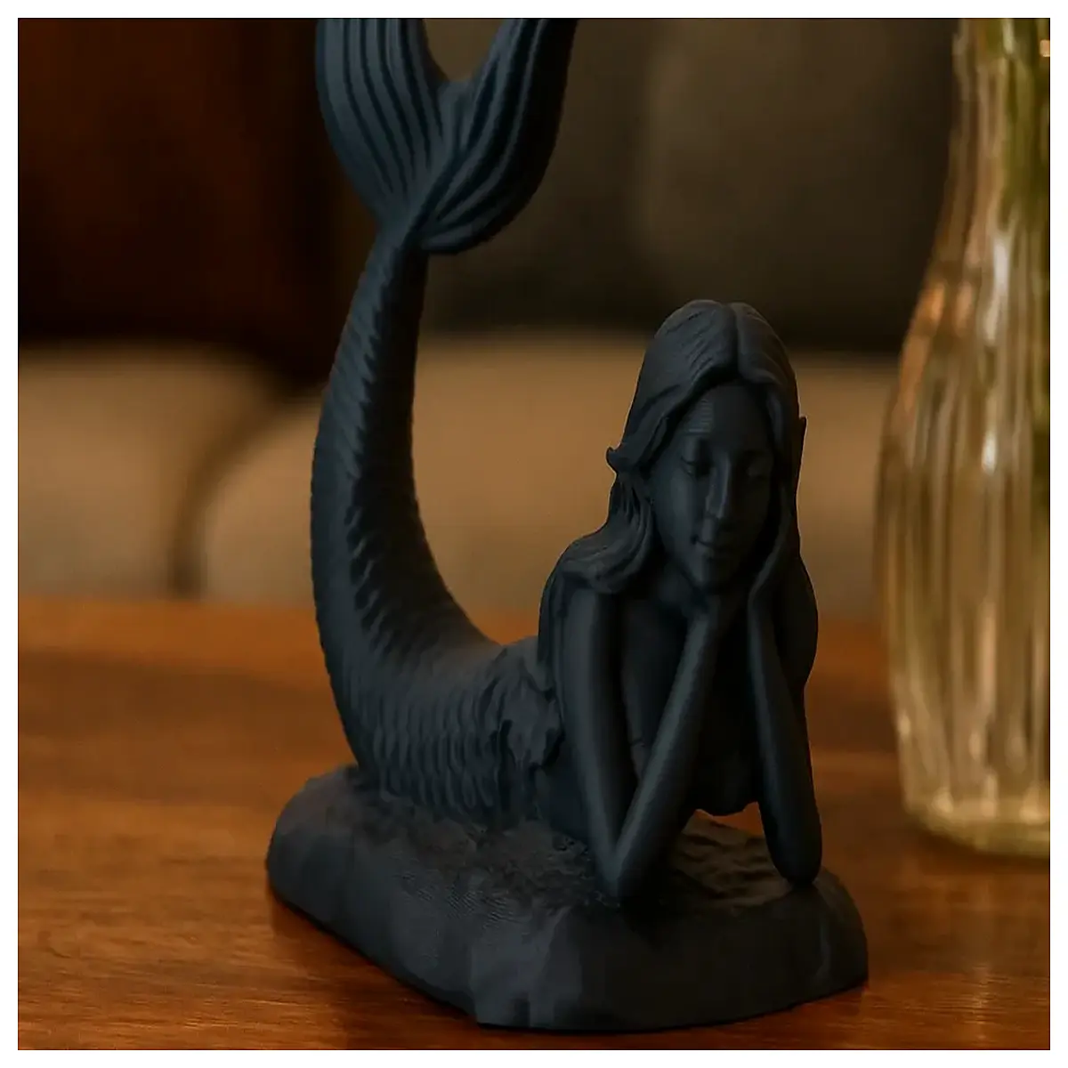 fantasy mermaid statue ethereal fairy tale figurine magical ocean nymph decor whimsical mythical creature art piece for home