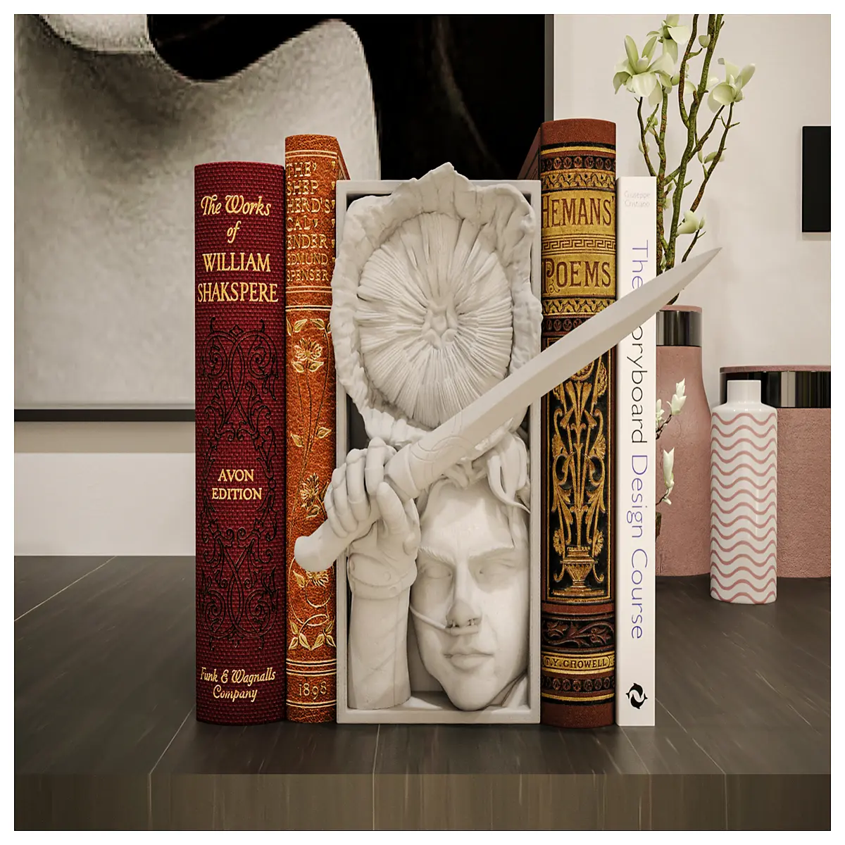 desert bookends metal wall mounted shelf brackets landscape decor organizer for books