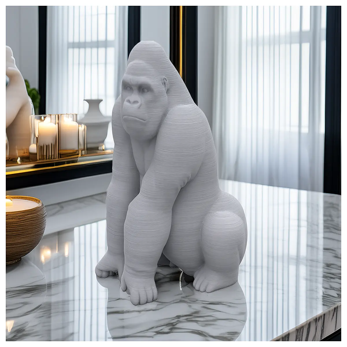 realistic gorilla statue garden decor outdoor animal sculpture resin figure for yard patio lawn art