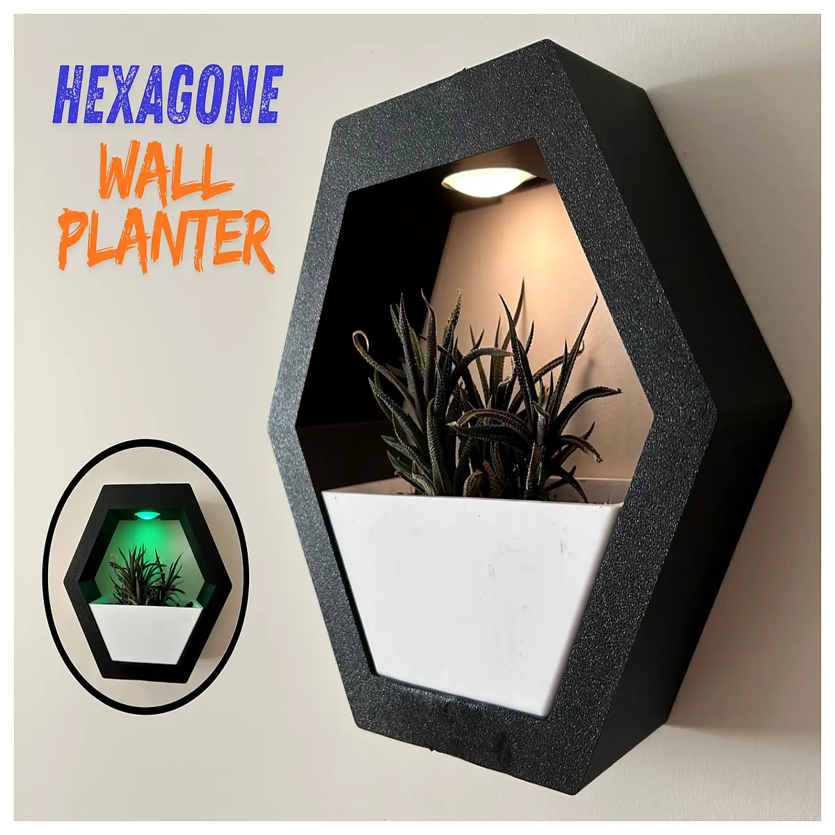 hexagon wall mounted planter modern geometric hanging flower pot for balcony outdoor garden decor