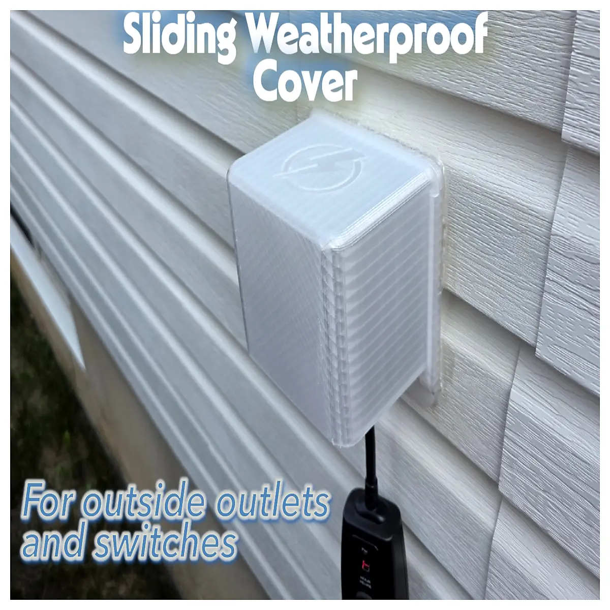 weatherproof sliding cover for outdoor electrical socket rain plug protector