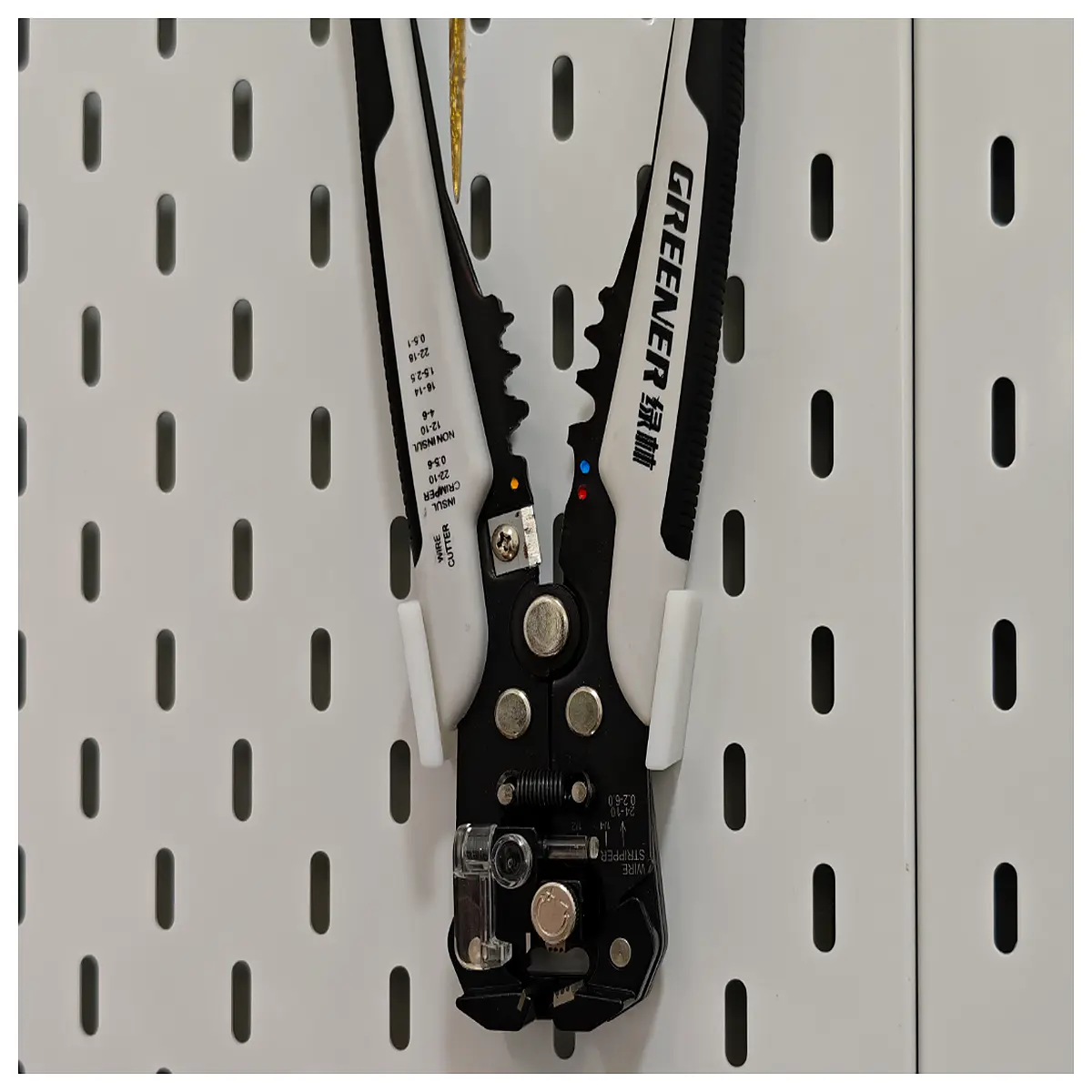 magnetic wire stripper holder organizer for workbench tools storage
