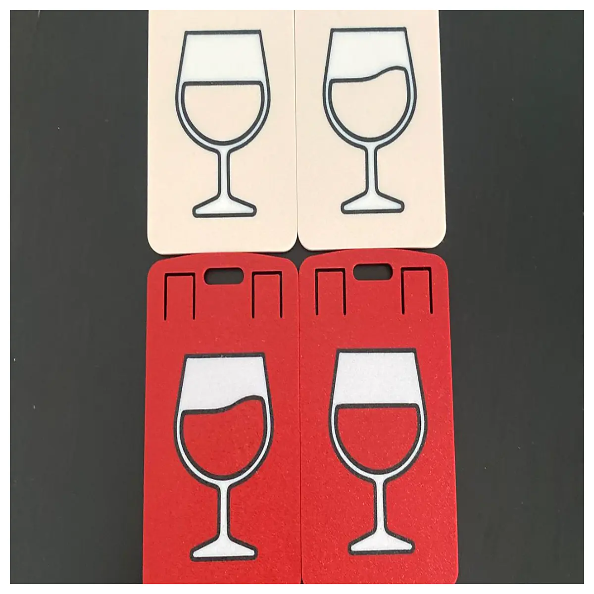 wine glass lapel pin card holder case with motif