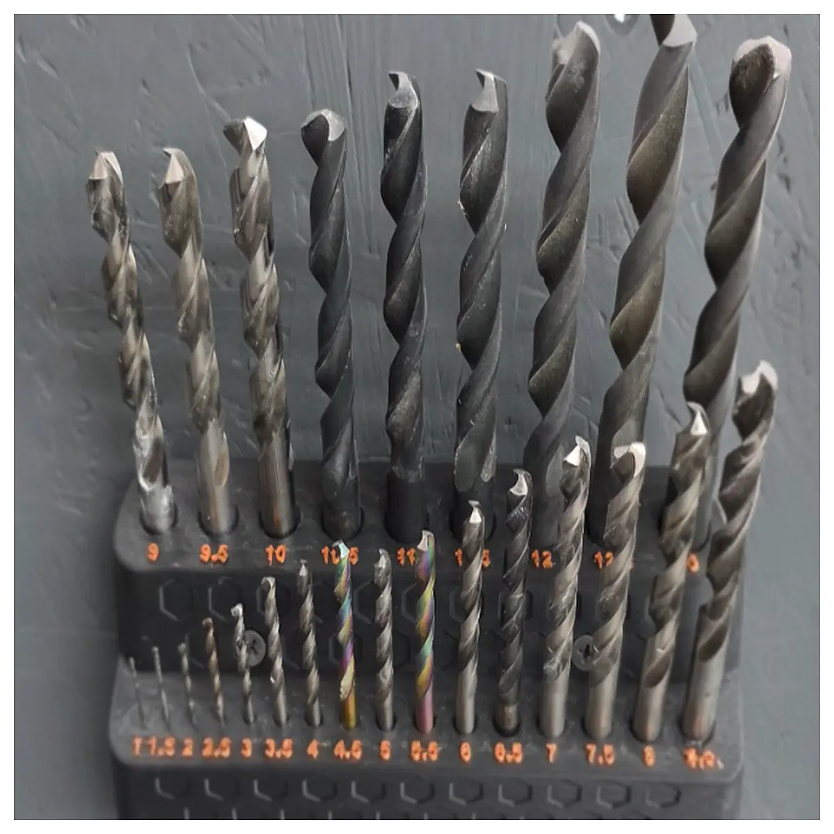 metric wall drill bit holder rack organizer storage box for masonry bits