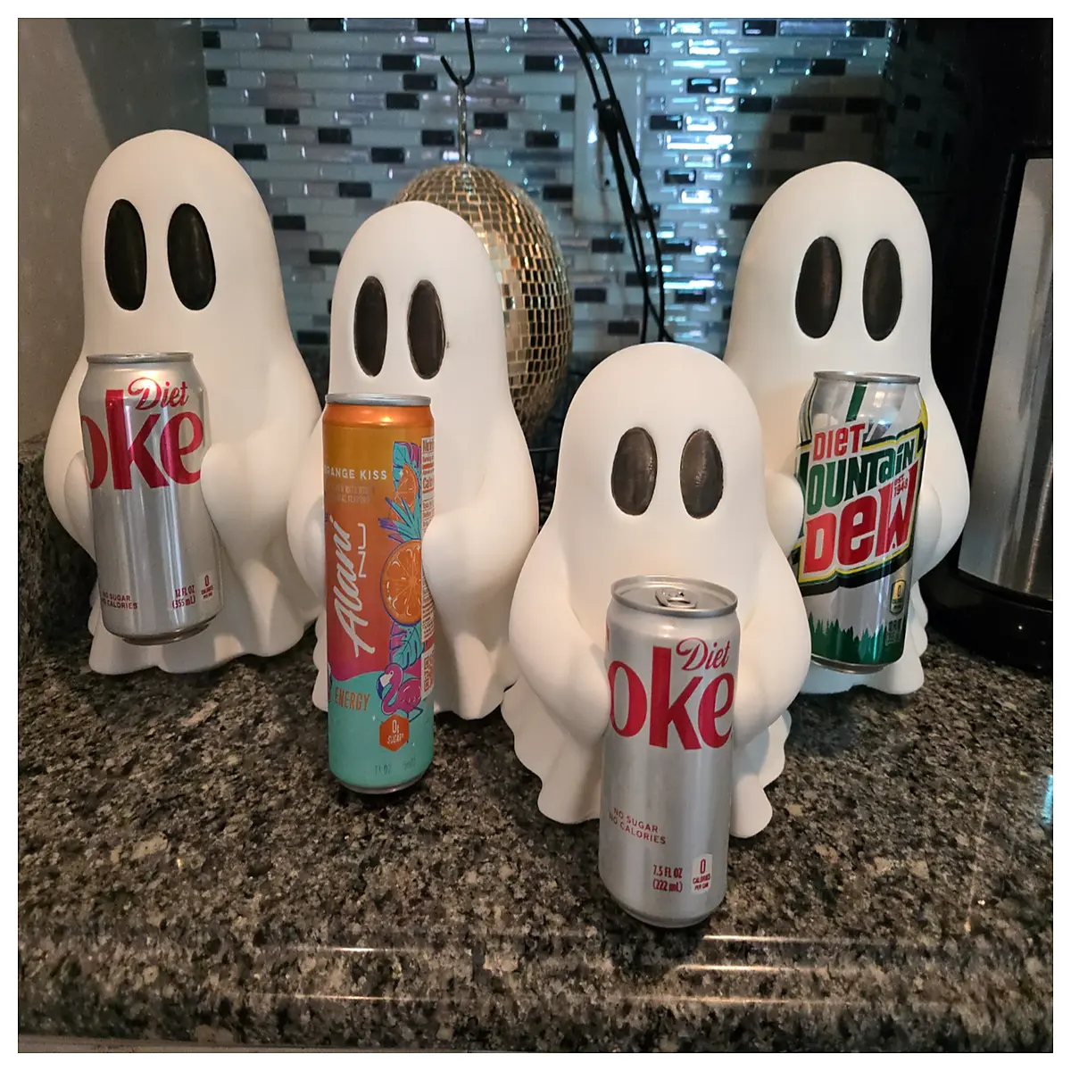 halloween ghost prop holding soda can party decoration spooky drink holder
