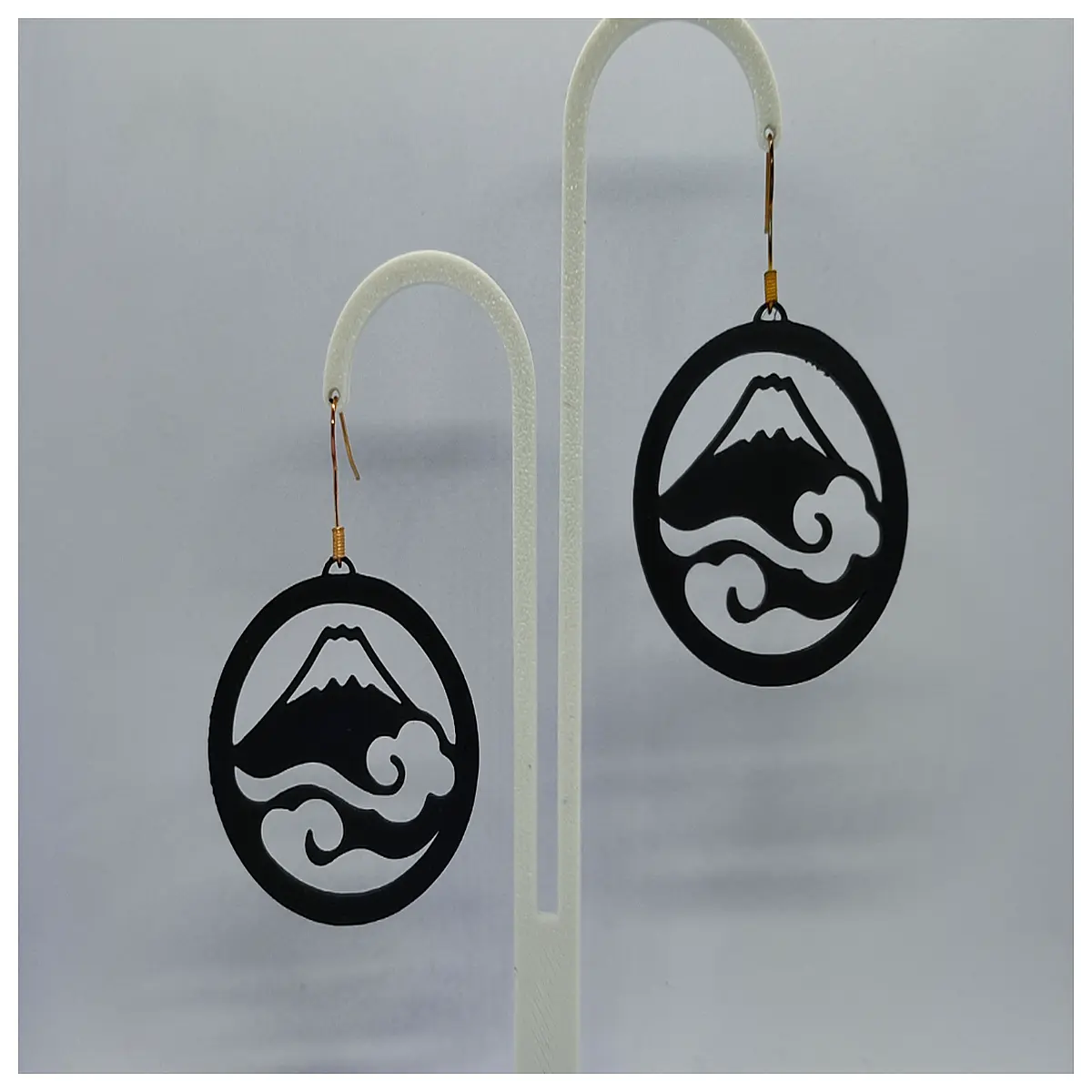 fuji mountain wave silver hoop earrings for women elegant japanese nature inspired jewelry mountain peak design gift