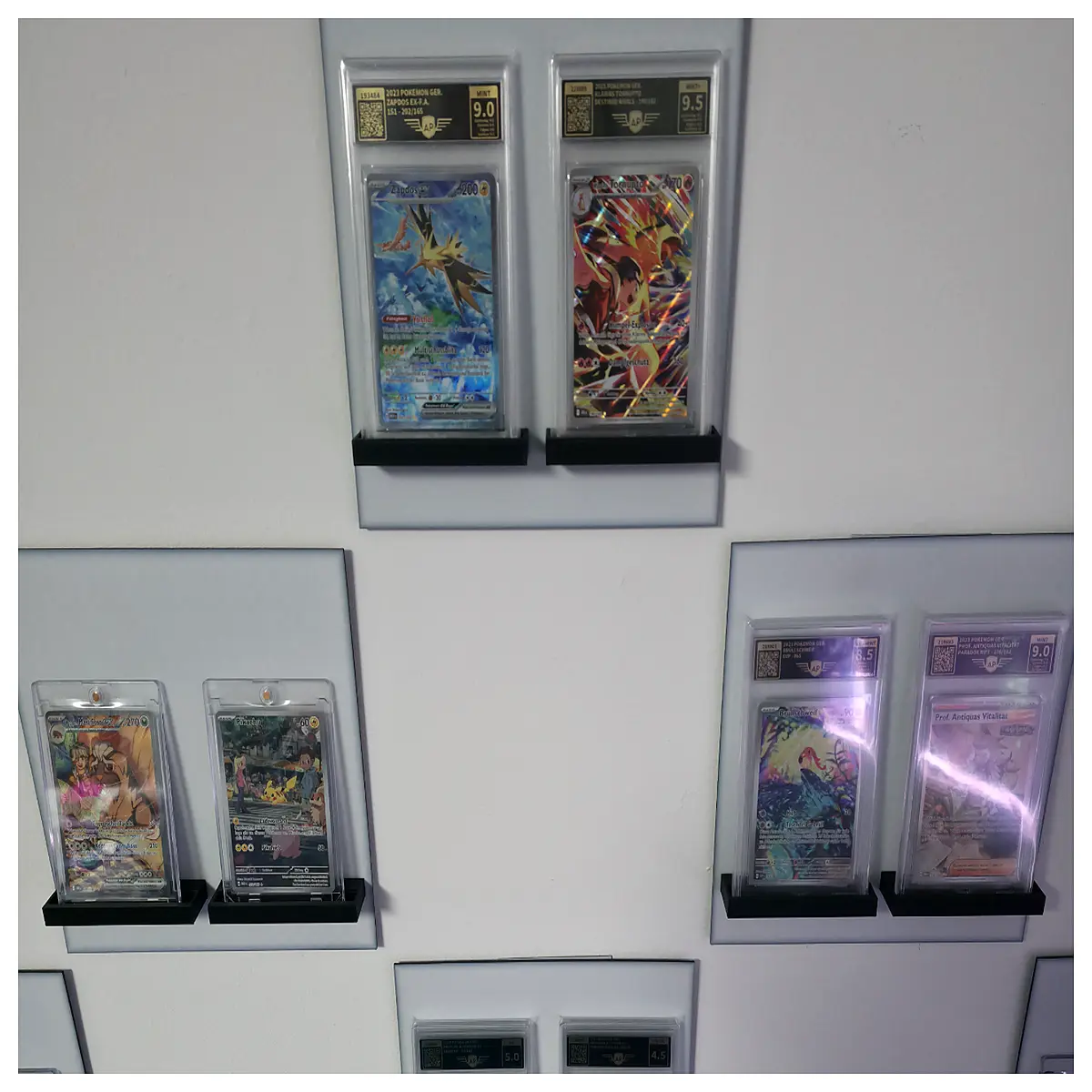 ap grading slab wall mount frame for sports cards collectibles storage organizer