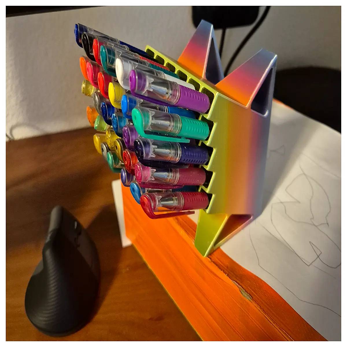 vertical and horizontal pen holder desk organizer multi compartment storage for office supplies