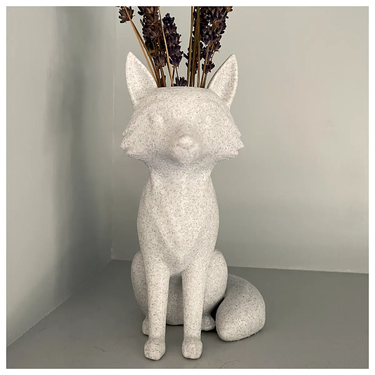 fox statue vase for home decor ceramic animal planter pot whimsical garden ornament nature lovers