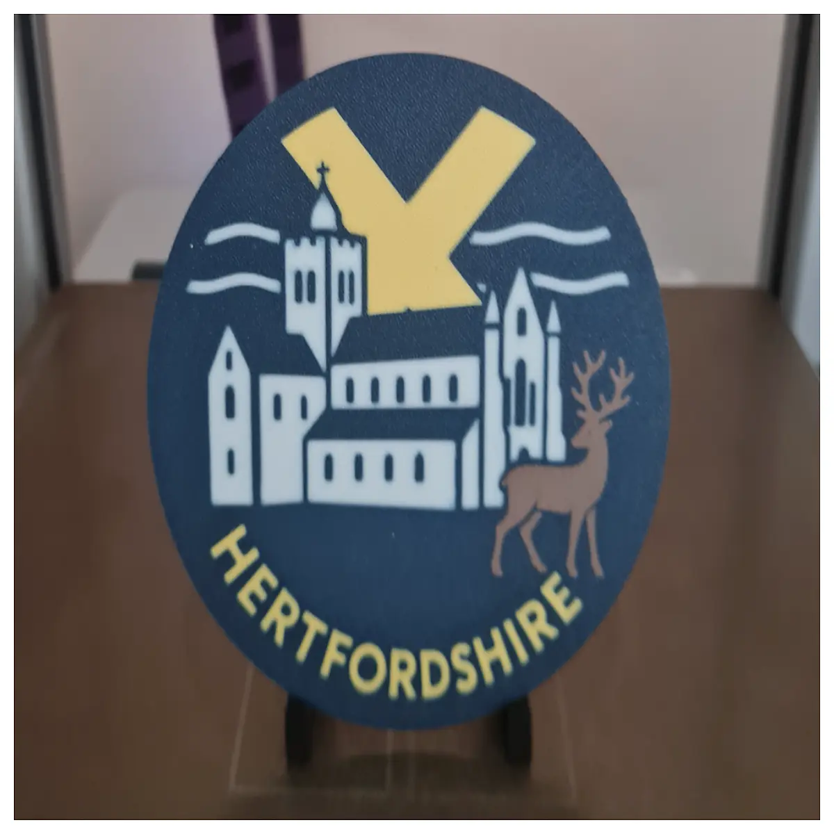 hertfordshire drink coaster set county souvenir home decor absorbent stone table protector