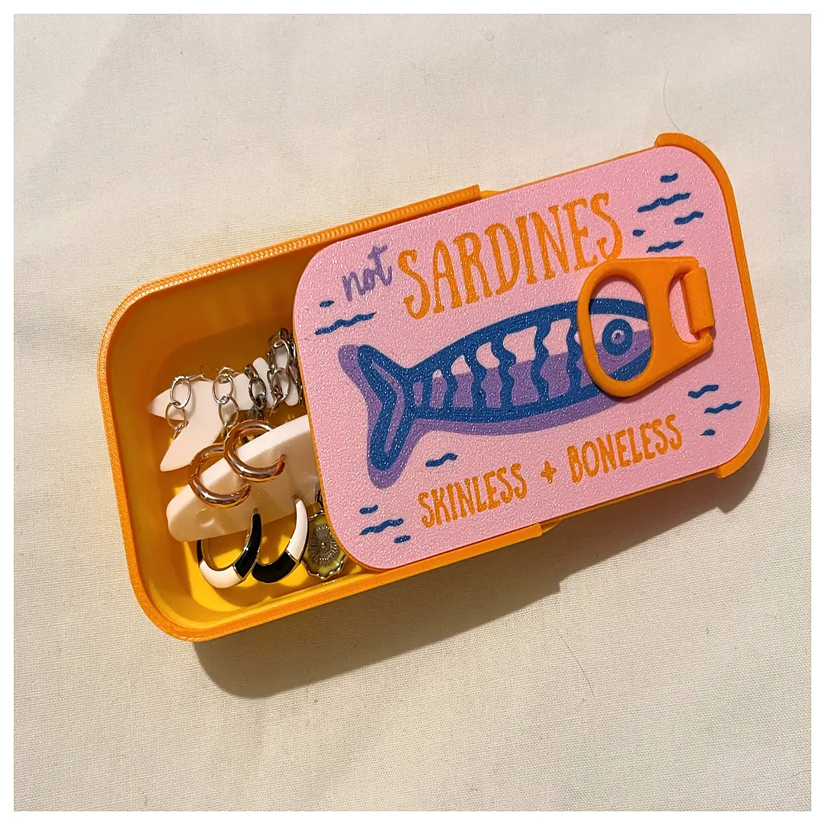 sardine jewelry travel case organizer box protective storage for necklaces rings earrings portable
