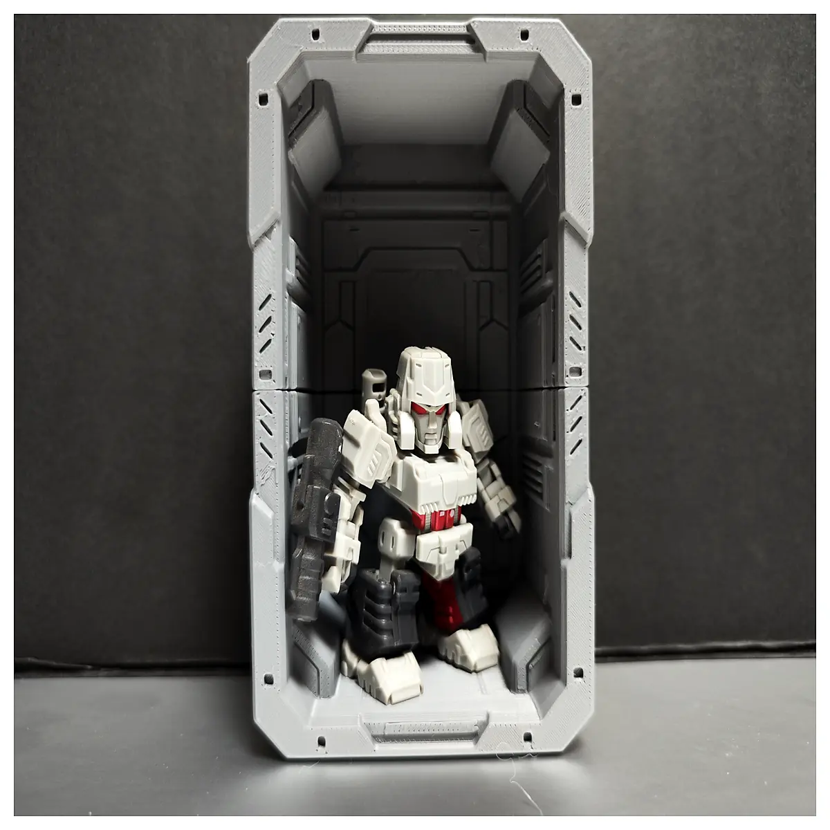 mecha hangar bay 2 storage unit modular robot base station garage for action figures