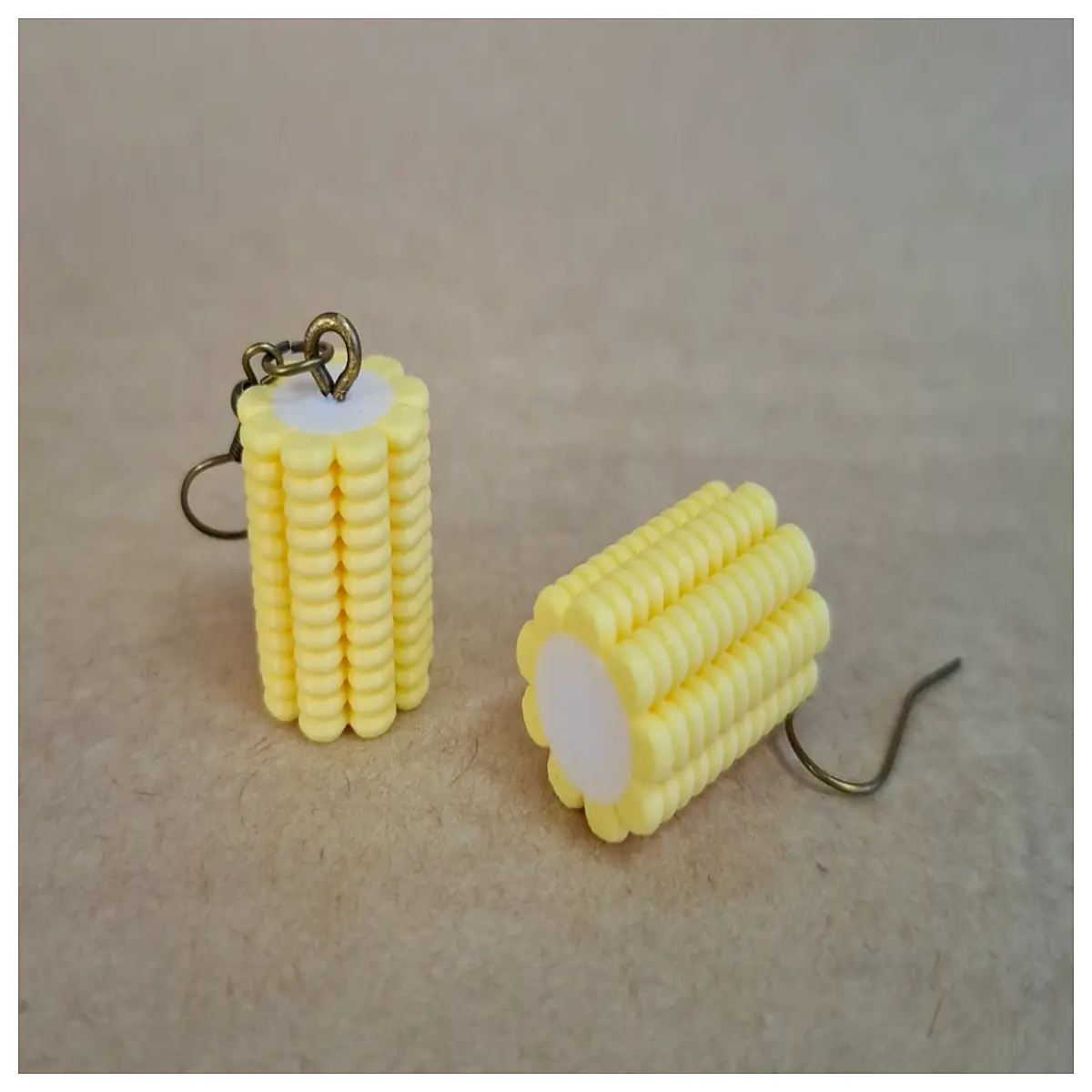 funny corn on the cob earrings printed jewelry quirky food themed accessories for women