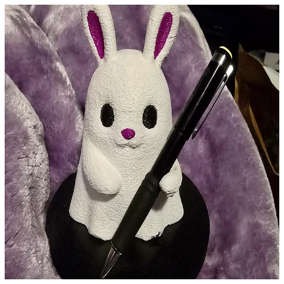 cute ghost rabbit desk organizer pen holder cartoon stationery storage box for kids room decor