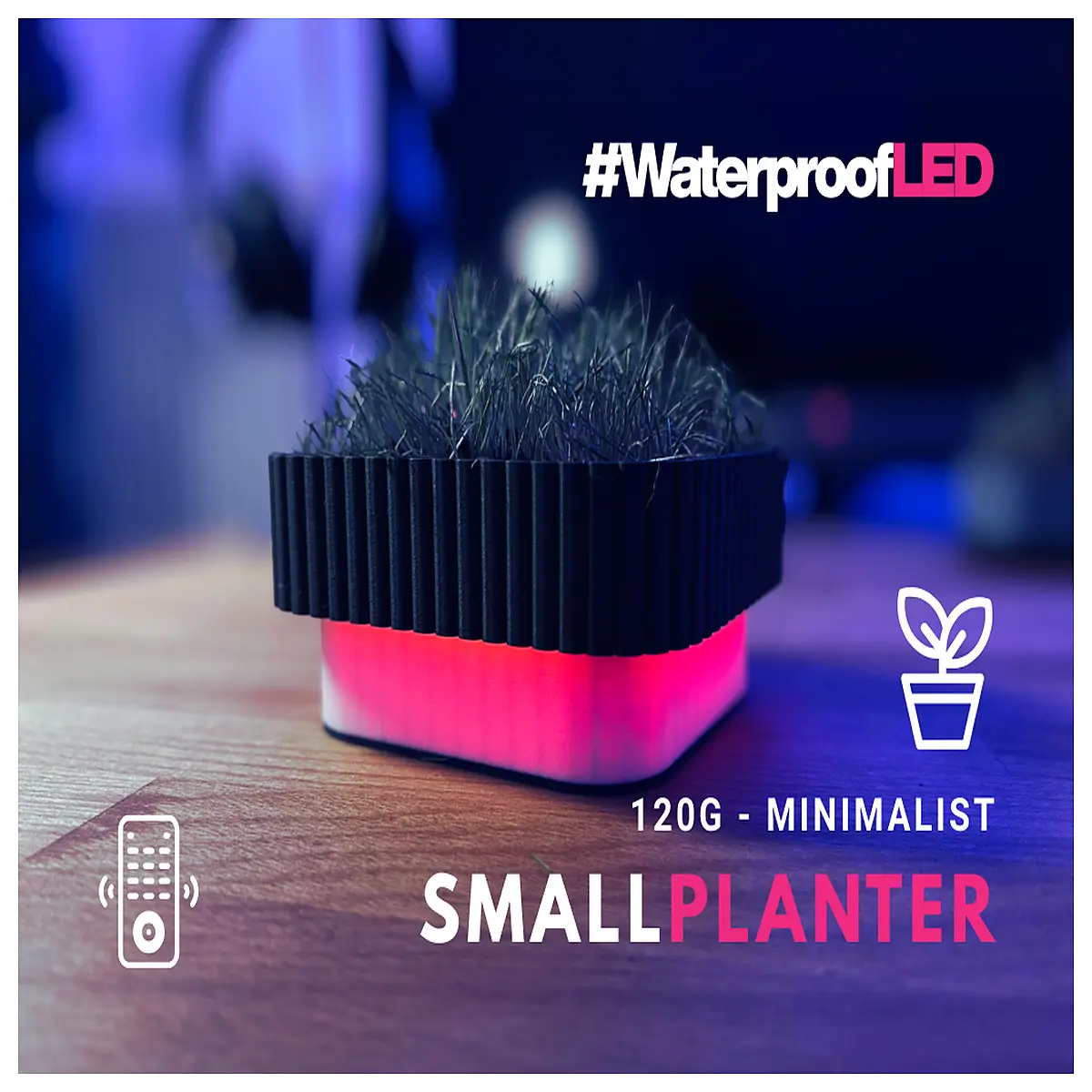 cute mini desk night with flower pot plant for bedroom cozy ambient glow decor