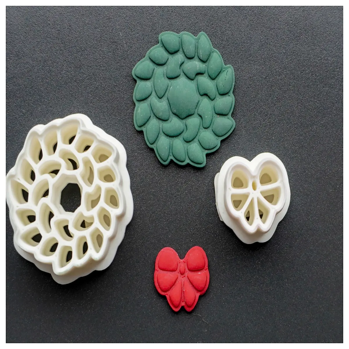 christmas wreath polymer clay cutter earrings diy jewelry making tools holiday craft supplies