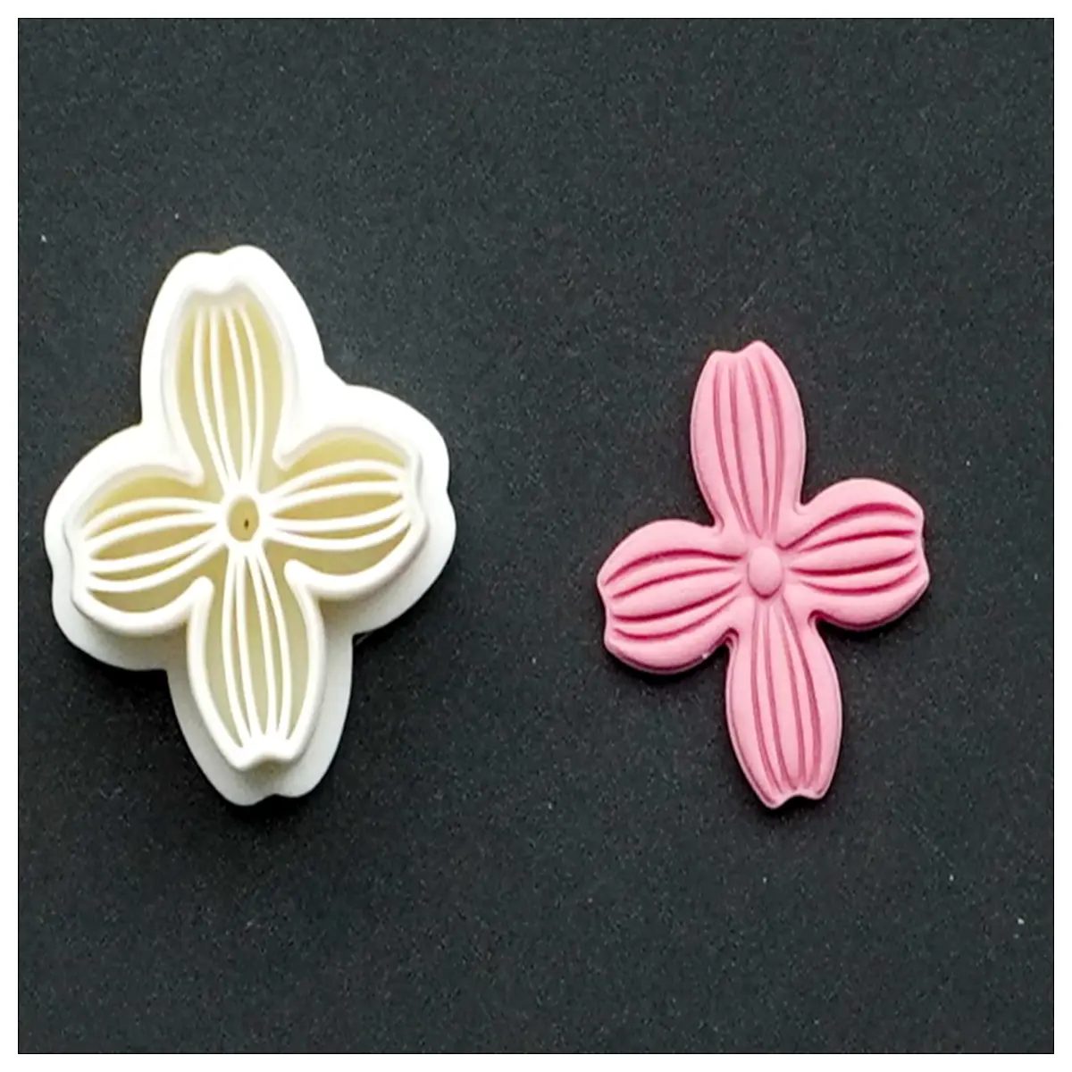 four petal flower polymer clay cutter earring jewelry making diy tools