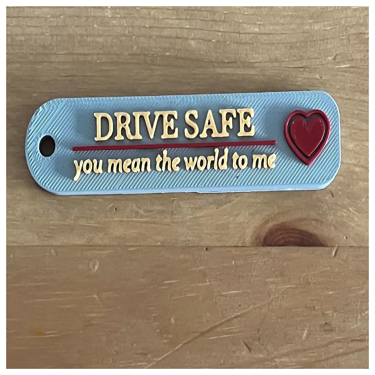 car safety keychain with warning symbol cute driving charm for keys vehicle protection accessory