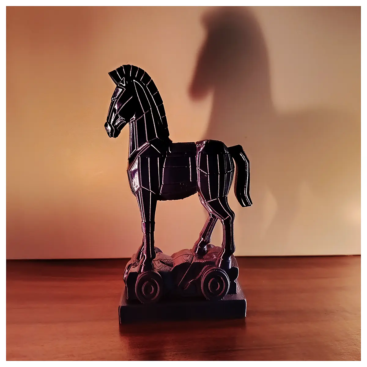 horse desk ornament wooden mythological statue ancient greek history decor large table sculpture for office