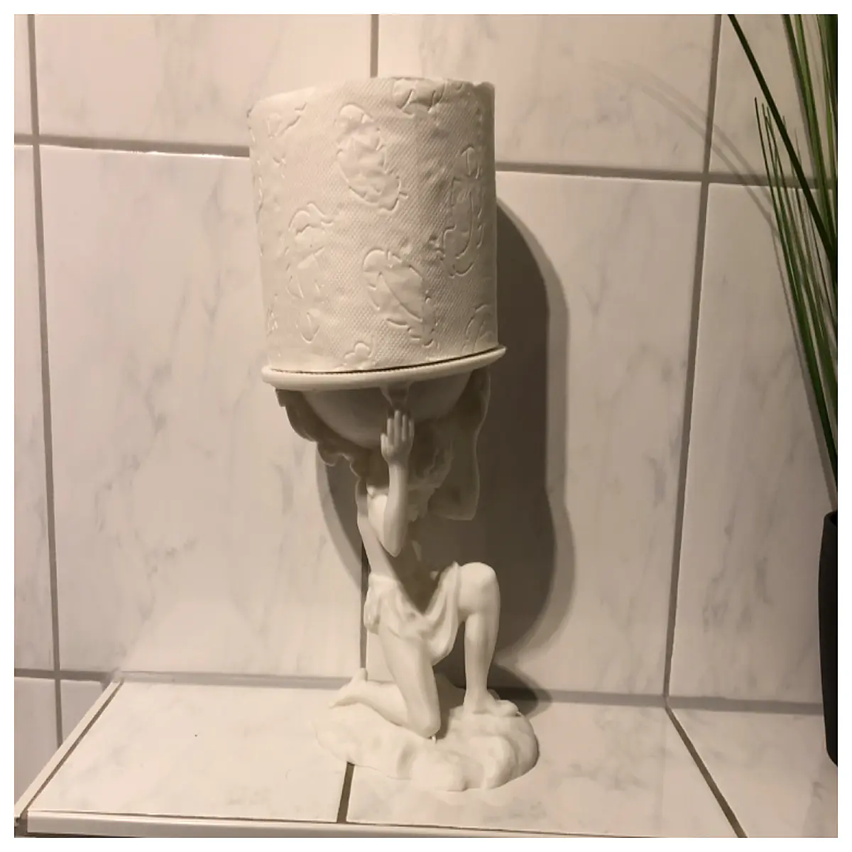 myth bathroom decor toilet paper holder wall mount rustic vintage greek god statue roll dispenser home accessories