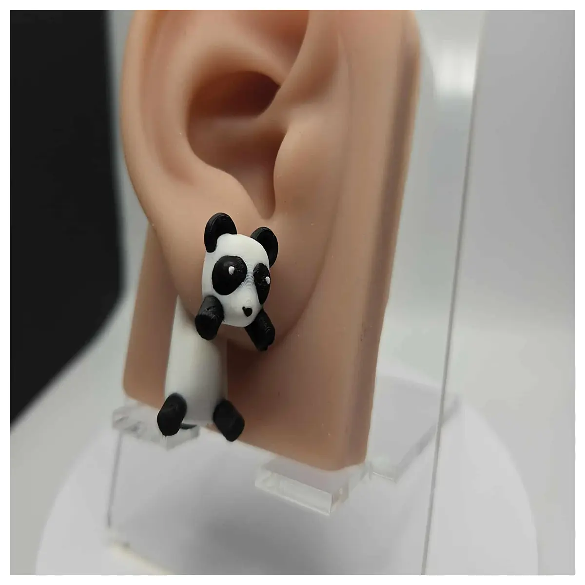 cute panda jumping earrings for women playful animal drop jewelry kawaii white bear studs fun wildlife gift