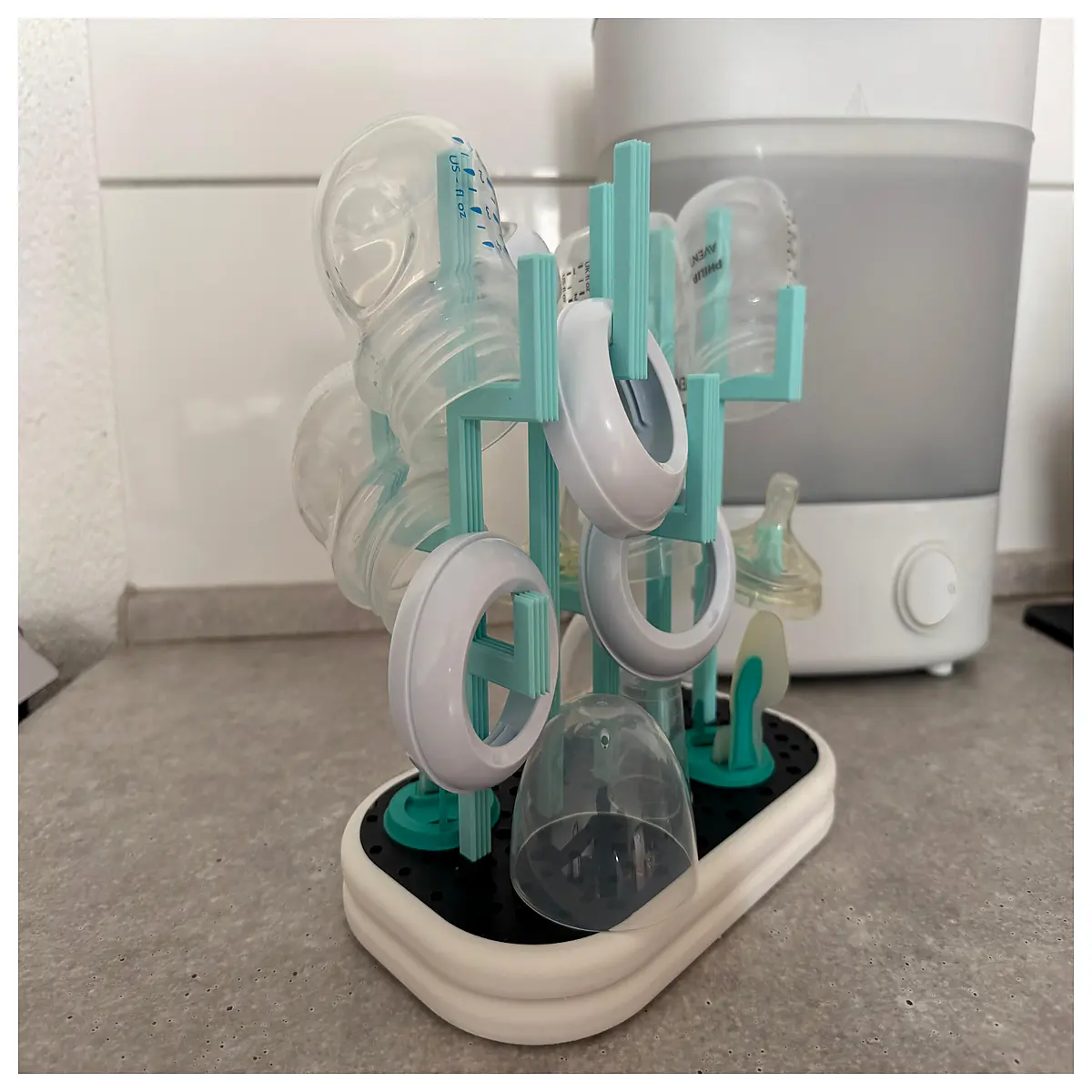 baby bottle drying rack with drainboard for bottles nipples caps sterilizer organizer