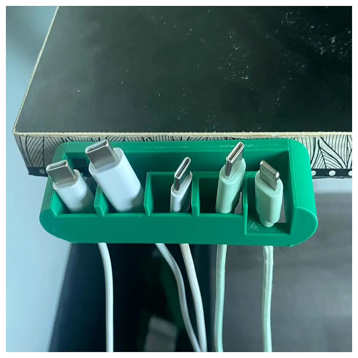 desk cable organizer clips 5 slot wire management holder for computer monitor power strip cord storage