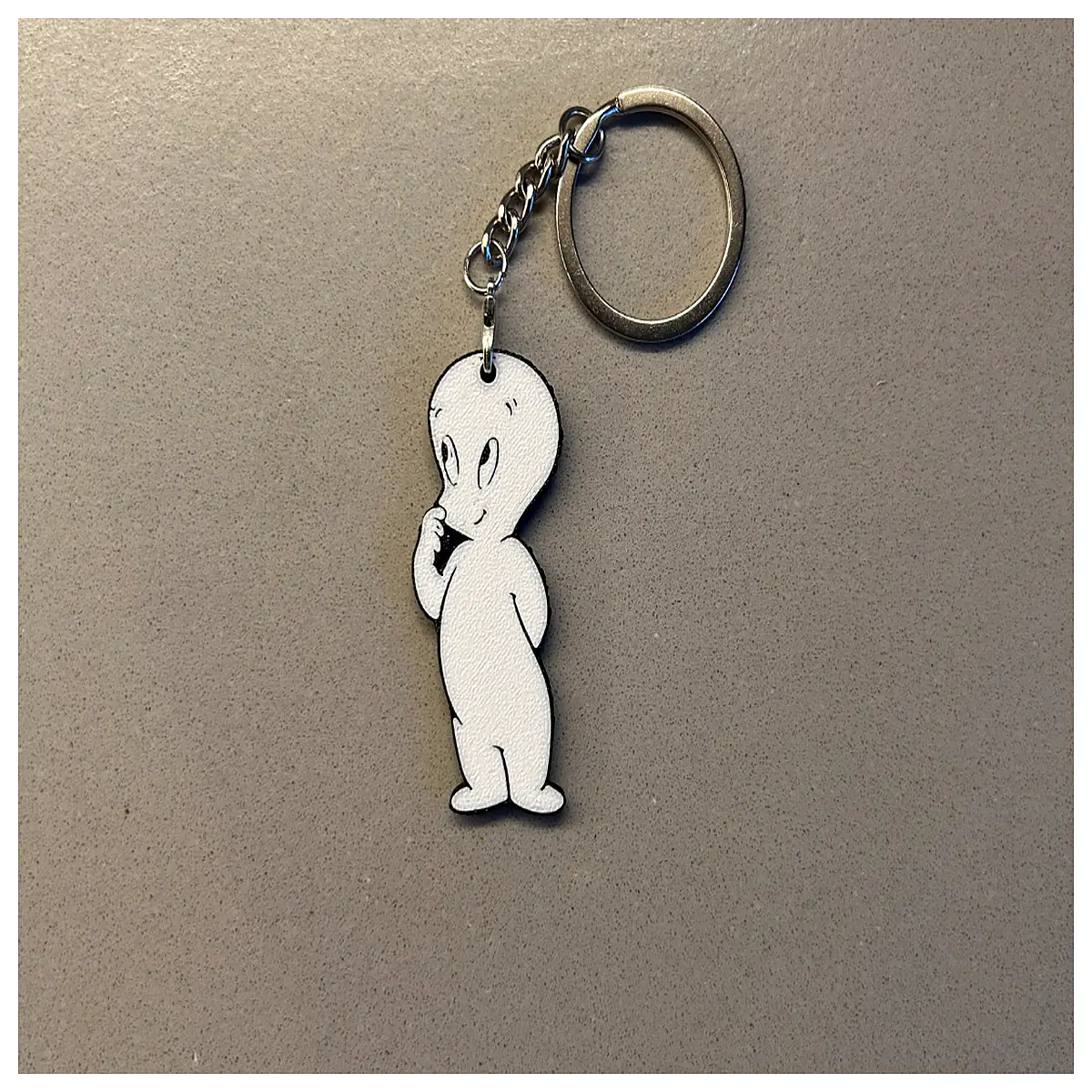 cute casper ghost keychain for bags cartoon character charm accessory kawaii plush toy kids teens