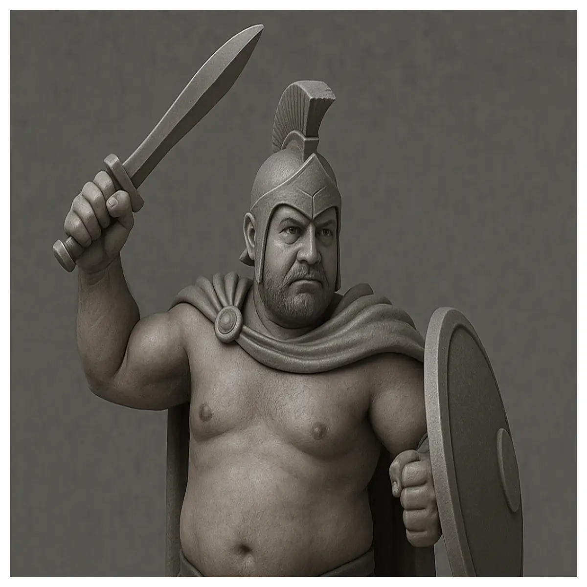 muscular spartan action figure stylized art collectible statue