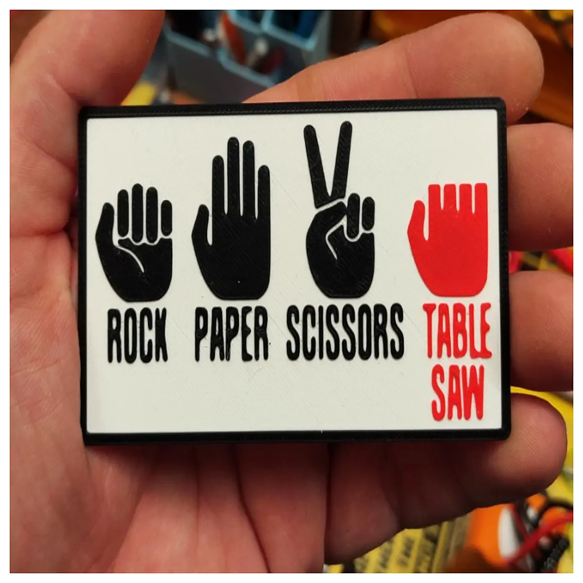 rock paper scissors table saw safety game educational woodworking tools for kids
