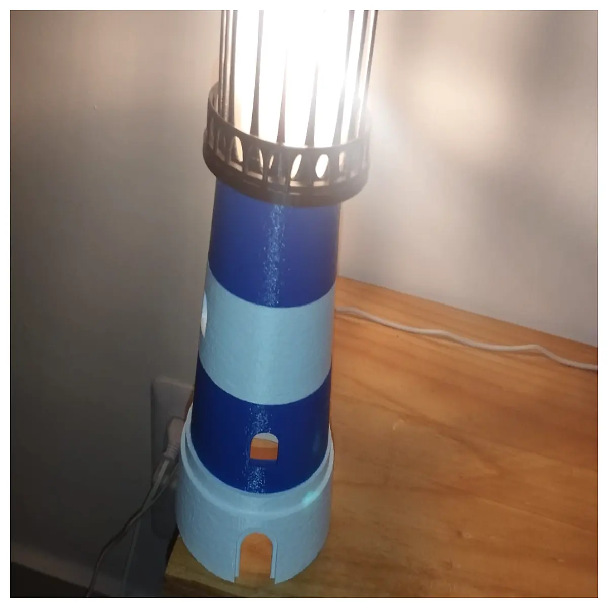 lighthouse desk for kids room nautical style night with dimmable base bedroom decor gift