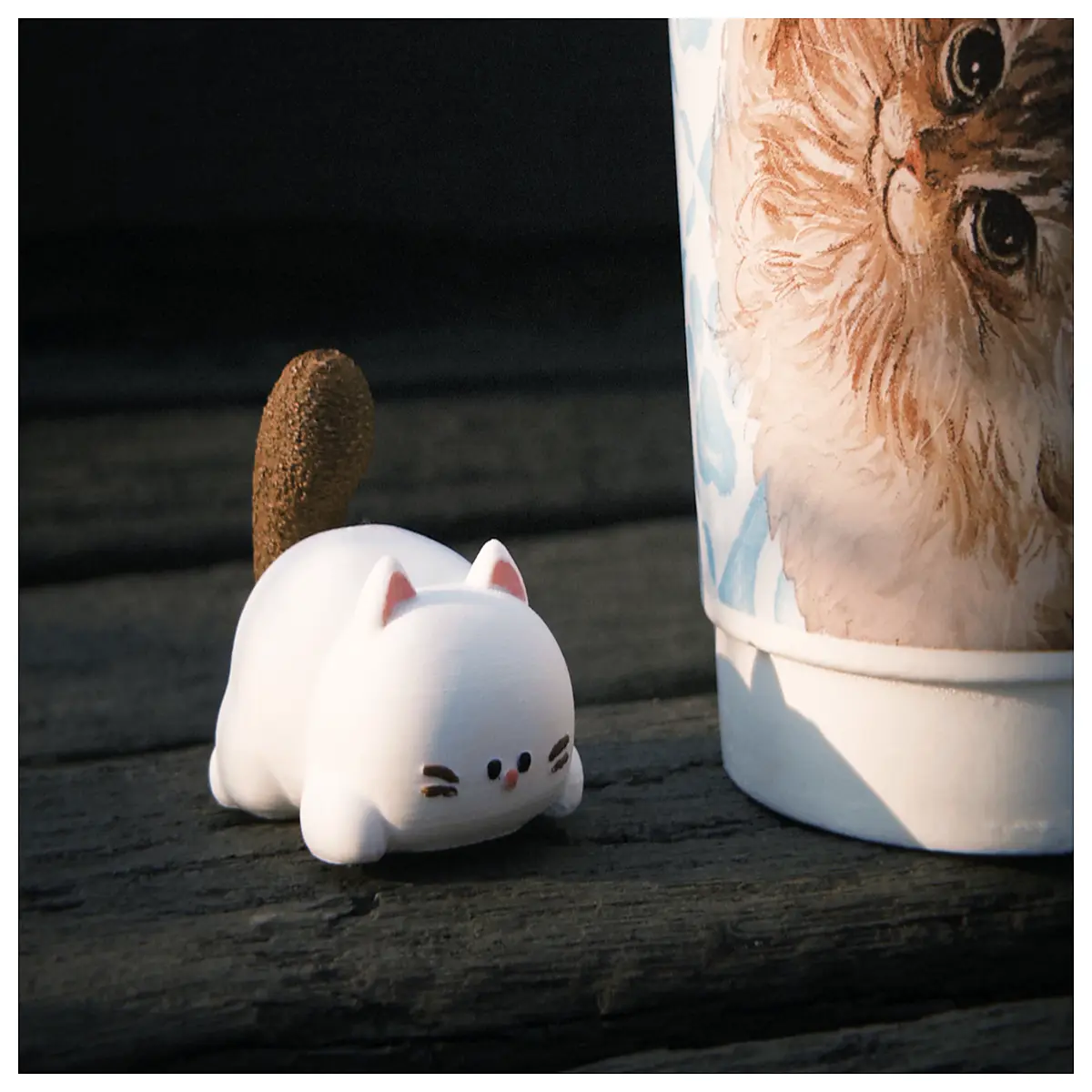 cute two tone kitten plush toy bi color cat stuffed animal for kids soft pastel pet doll gift