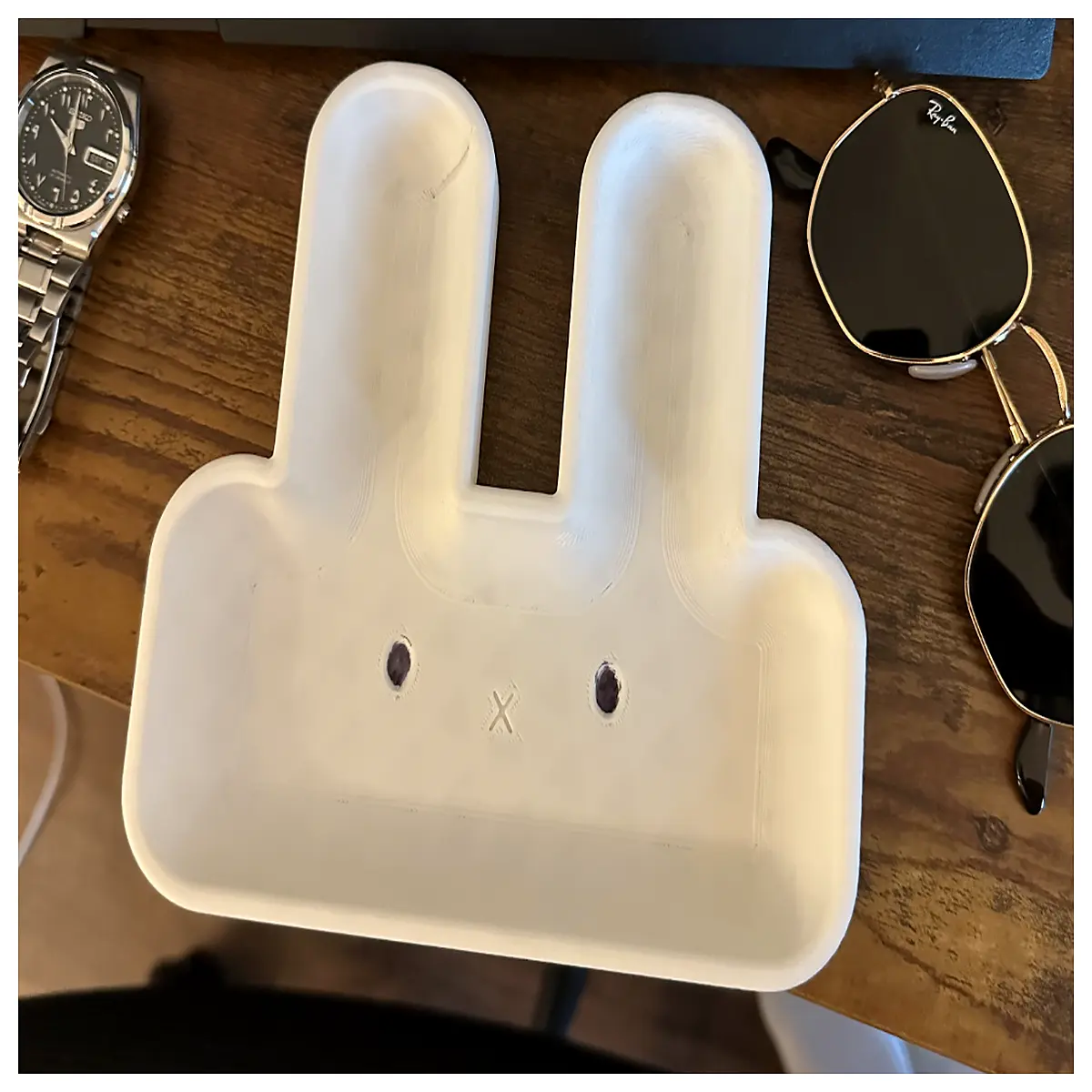 cute bunny desk organizer tray for makeup jewelry stationery storage small items