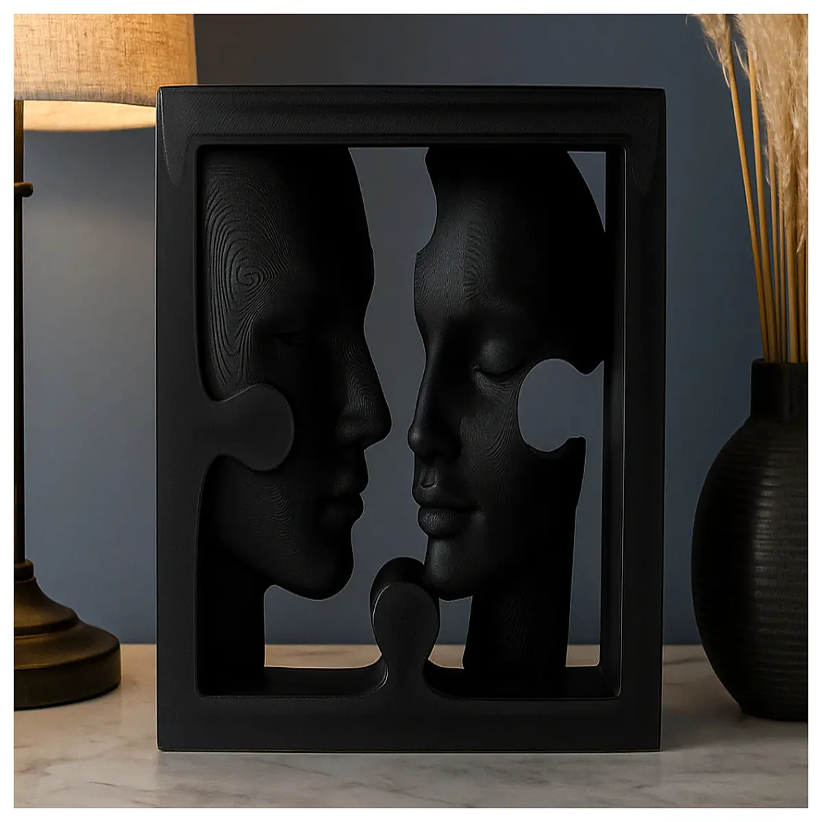 modern abstract face jigsaw puzzle wall art decor brain sculpture adults