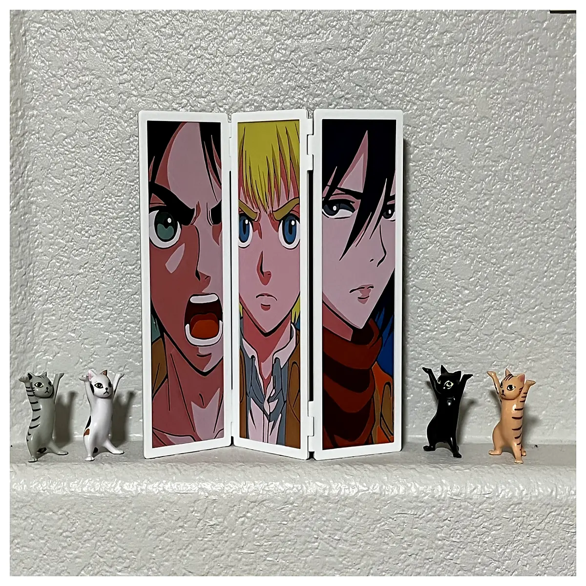attack on triptych wall art canvas print anime poster shingeki no kyojin room decor framed prints for bedroom gaming setup