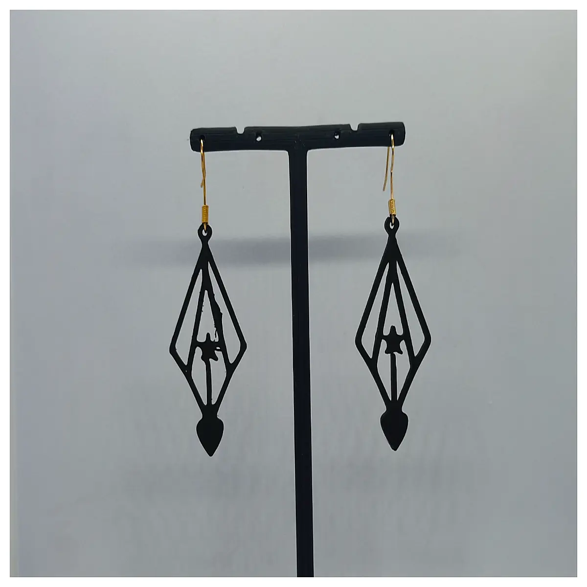 spear earrings long dangling drop jewelry romantic love symbol stud earrings for women