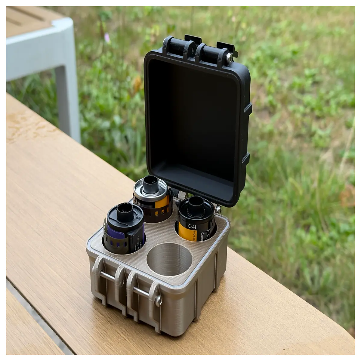 35mm film canister travel case protective hard shell storage box for 4 rolls camera accessories leak proof