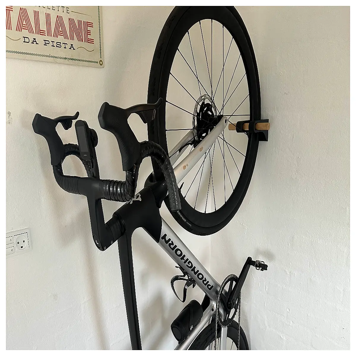 wall mounted bike rack storage organizer for garage home duty steel hook holder space saving vertical hanger