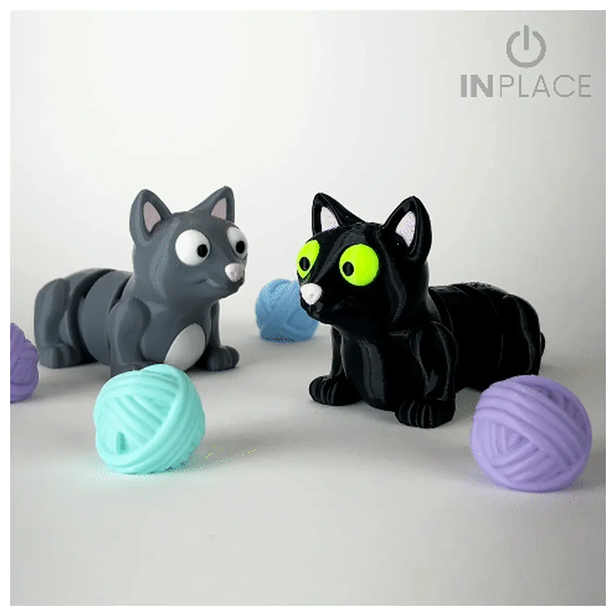 cute cat plushie with movable joints articulated animal toy for kids