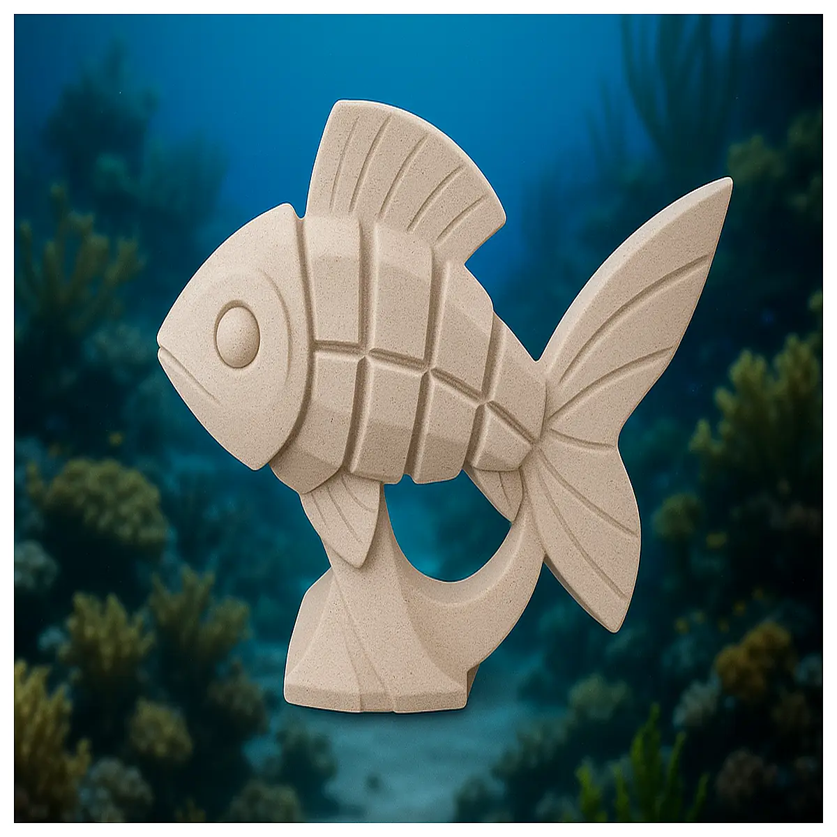 modern geometric ocean fish sculpture abstract metal wall art home decor