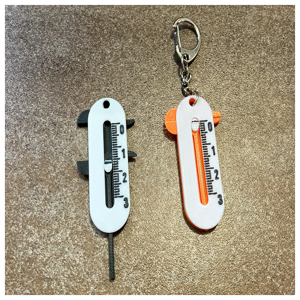macaw parrot caliper keychain funny science gift engineering tool charm for students