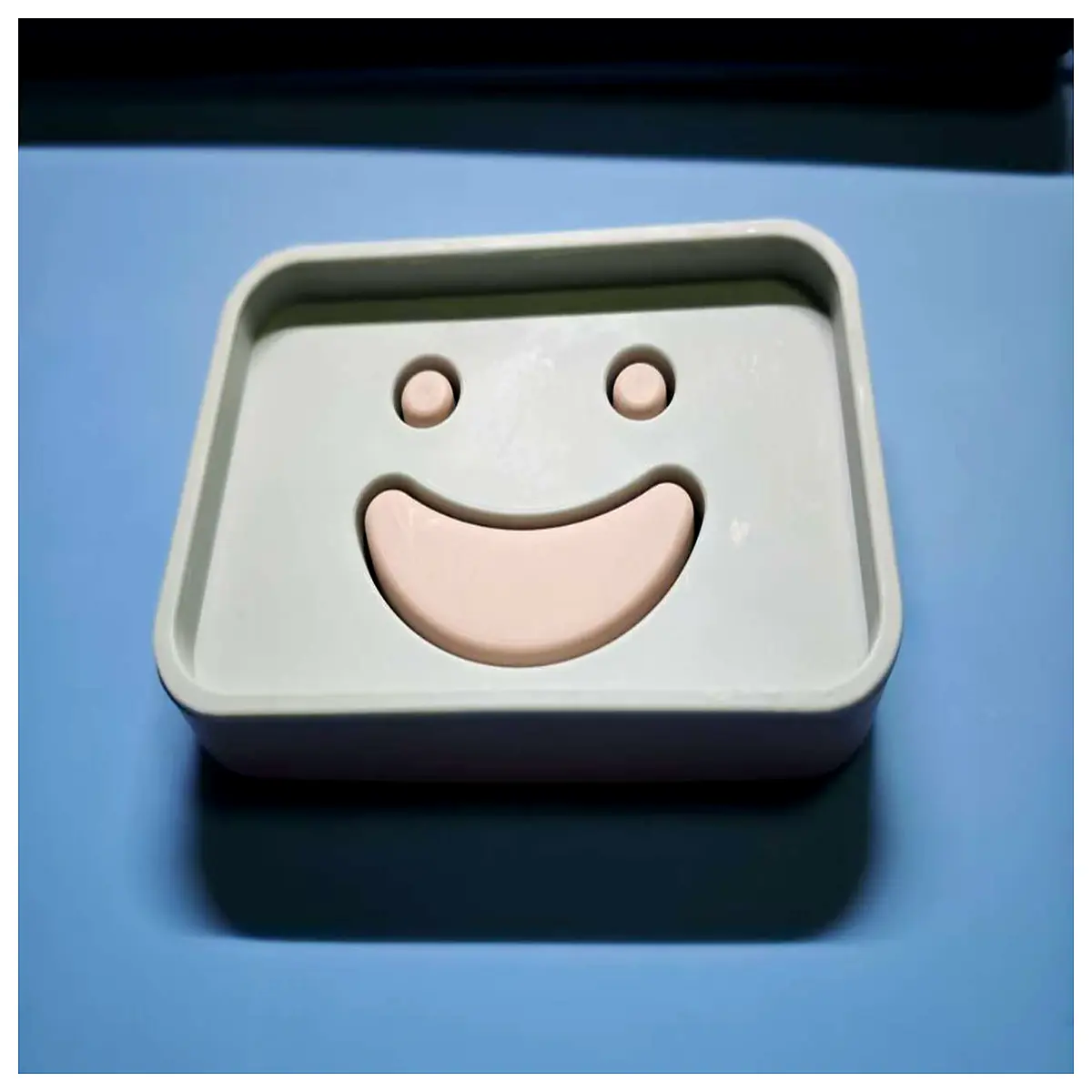 cute smiley face soap dish holder bathroom vanity counter organizer non slip drainage tray for bar soap