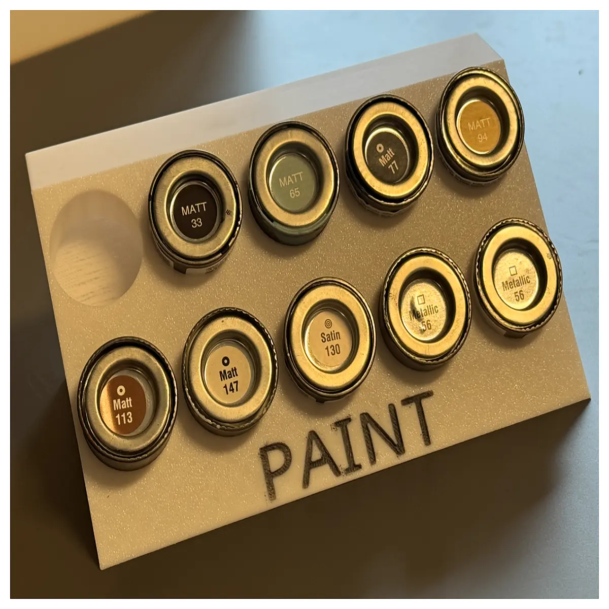 paint can rack holder organizer for hobby supplies storage