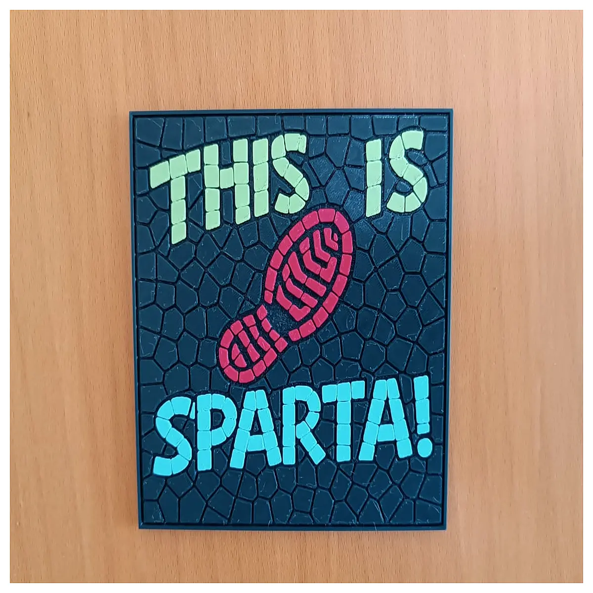 spartan mosaic art decor ancient wall tile historical greek home decoration
